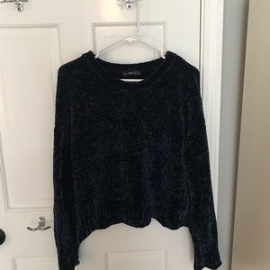 Zara Chenille Scallop Sweater